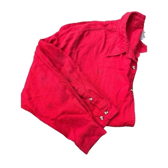 The Disney Store Women's Red Long Sleeve Button Down Collared‎ Shirt Size XXL - Picture 2 of 6